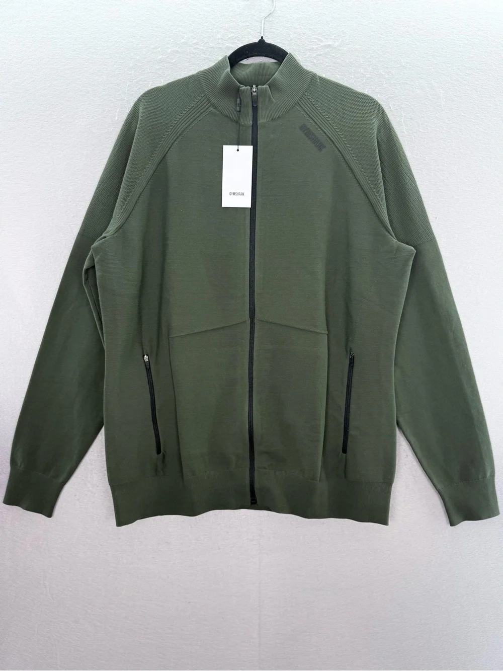 GYMSHARK - New Men’s True knit full Zip up  Jacket sweater hunter green size XL